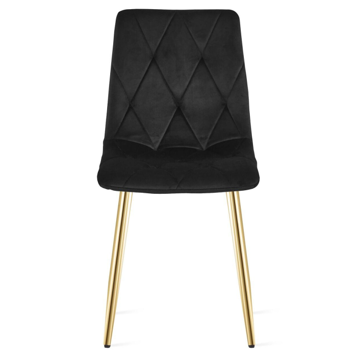 Scaun bucatarie/living, Artool, Libra, catifea, metal, negru si auriu, 45x54x86.5 cm [2]