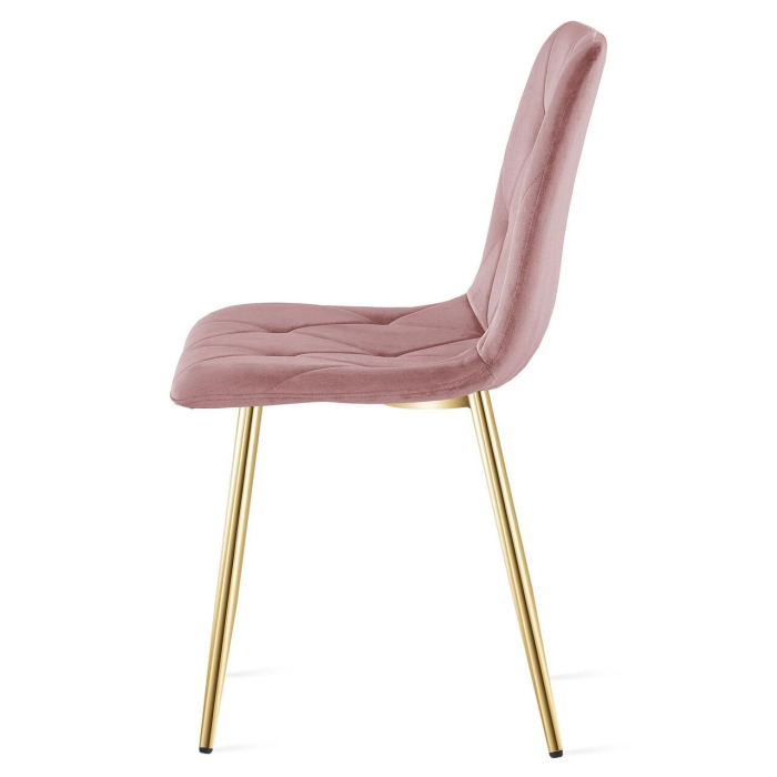 Scaun bucatarie/living, Artool, Libra, catifea, metal, roz si auriu, 45x54x86.5 cm [2]