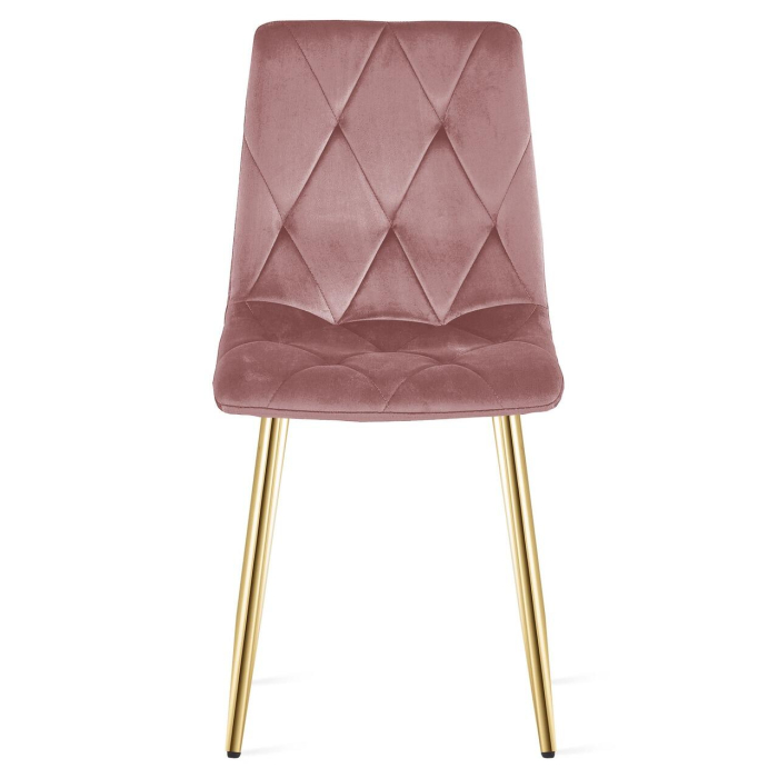 Scaun bucatarie/living, Artool, Libra, catifea, metal, roz si auriu, 45x54x86.5 cm [3]