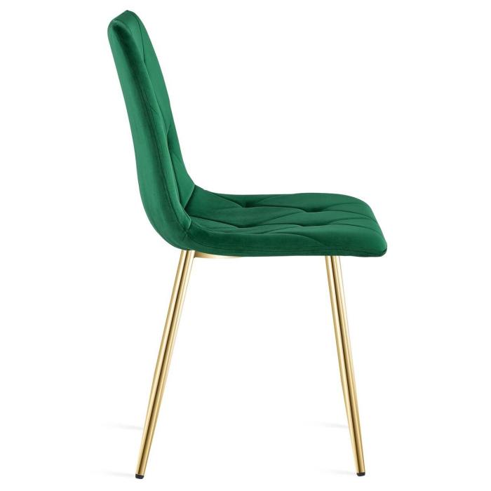 Scaun bucatarie/living, Artool, Libra, catifea verde, picioare metal auriu, 45x54x86.5 cm [3]