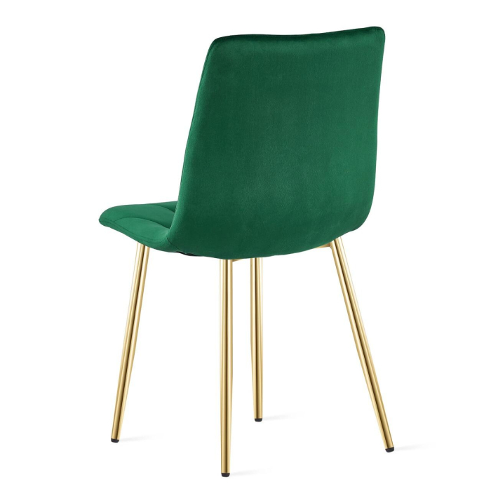 Scaun bucatarie/living, Artool, Libra, catifea verde, picioare metal auriu, 45x54x86.5 cm [4]