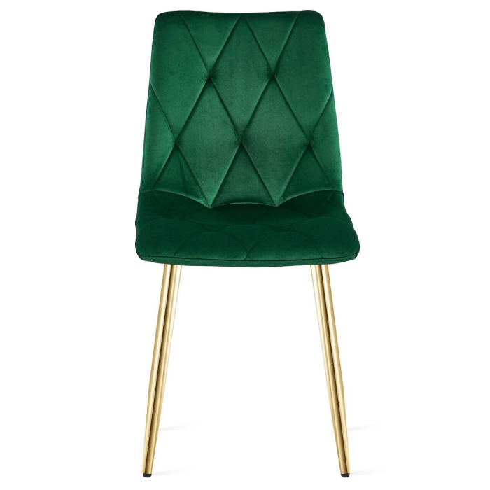 Scaun bucatarie/living, Artool, Libra, catifea verde, picioare metal auriu, 45x54x86.5 cm [8]