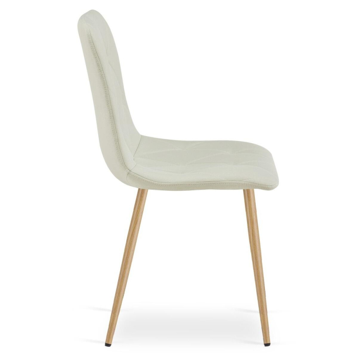 Scaun bucatarie/living, Artool, Libra, textil, metal, bej si natur, 44.5x54.5x87 cm [6]