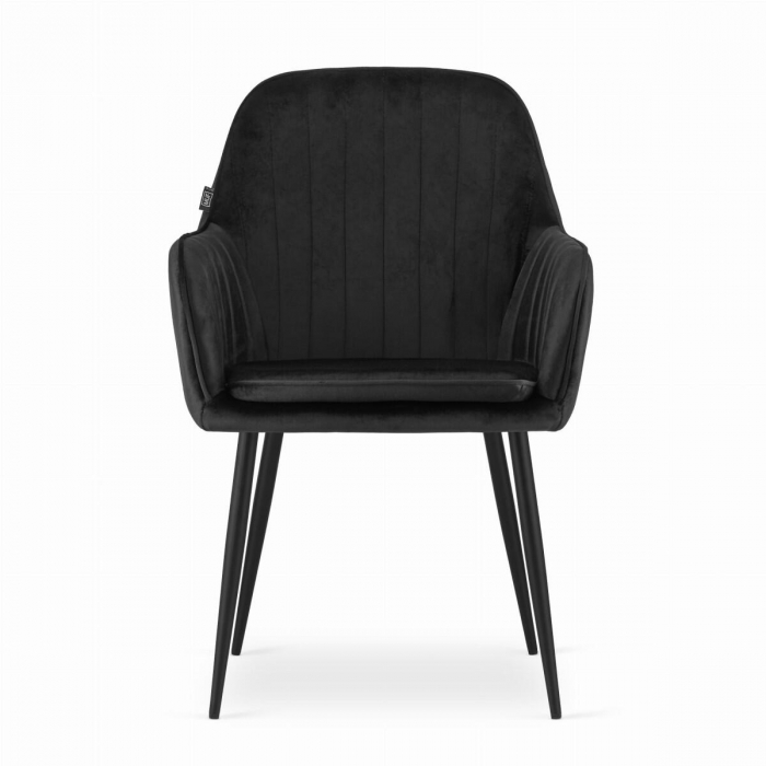 Scaun bucatarie/living, Artool, Lugo, catifea, metal, negru, 57.5x56.5x86.5 cm [14]
