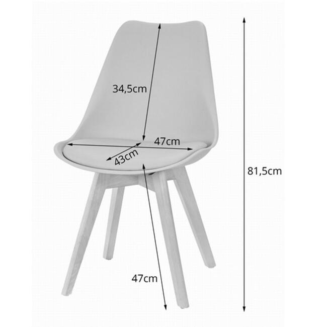 Scaun bucatarie/living, Artool, Mark, PP, lemn, alb, 49x43x82 cm [2]