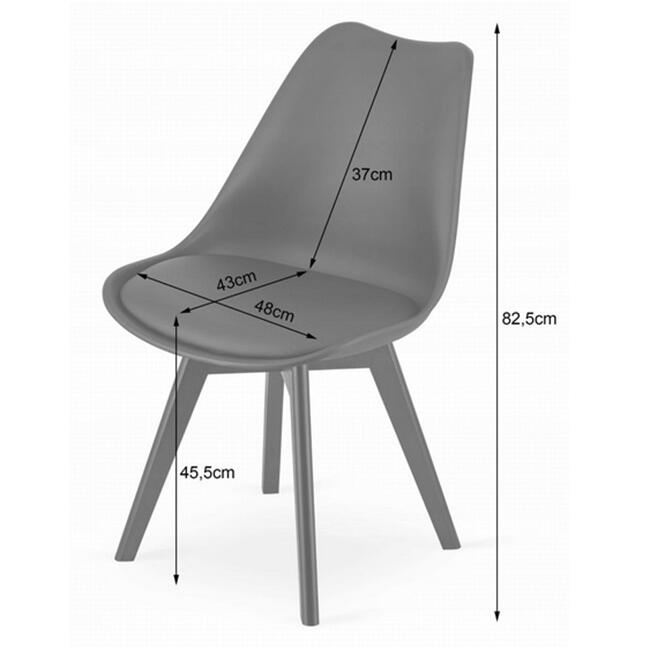Scaun bucatarie/living, Artool, Mark, PP, lemn, alb si negru, 49x55.5x82.5 cm [2]