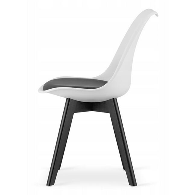 Scaun bucatarie/living, Artool, Mark, PP, lemn, alb si negru, perna neagra, 49x43x82 cm [4]