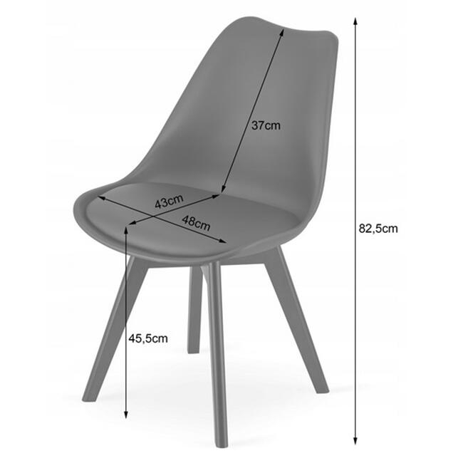 Scaun bucatarie/living, Artool, Mark, PP, lemn, gri si negru, 49x55.5x82.5 cm [3]