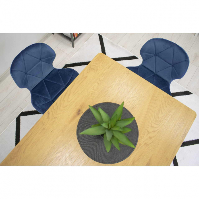 Scaun bucatarie/living, Artool, Nest, catifea, metal, bleumarin si auriu, 47x53x73 cm [3]