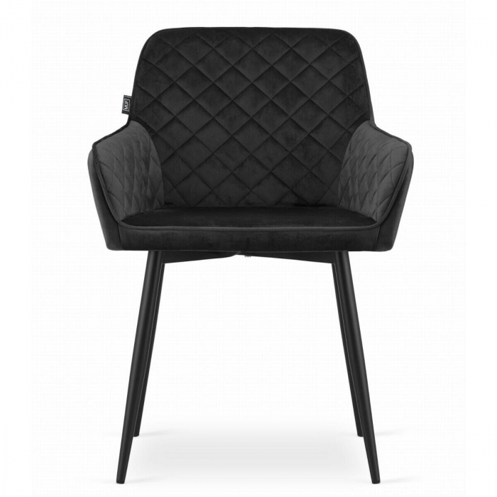 Scaun bucatarie/living, Artool, Nola, catifea, metal, negru, 58x57x79 cm [9]