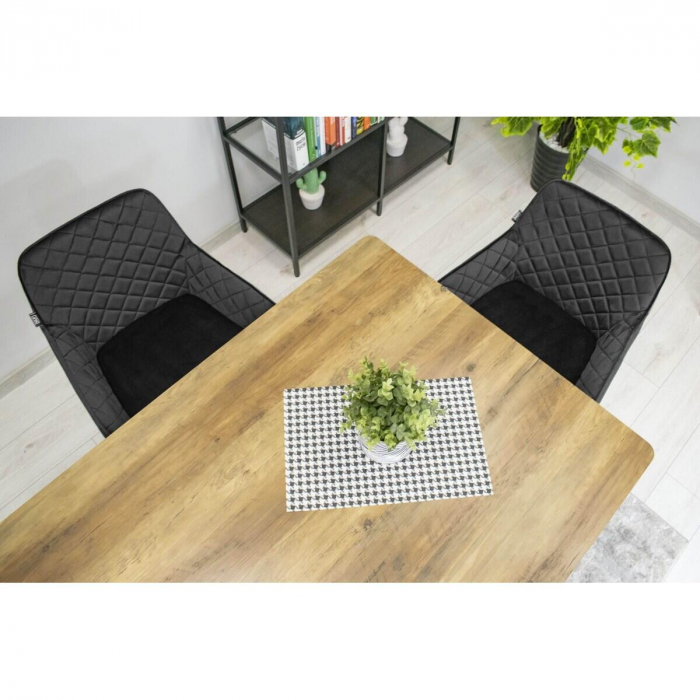 Scaun bucatarie/living, Artool, Nola, catifea, metal, negru, 58x57x79 cm [6]