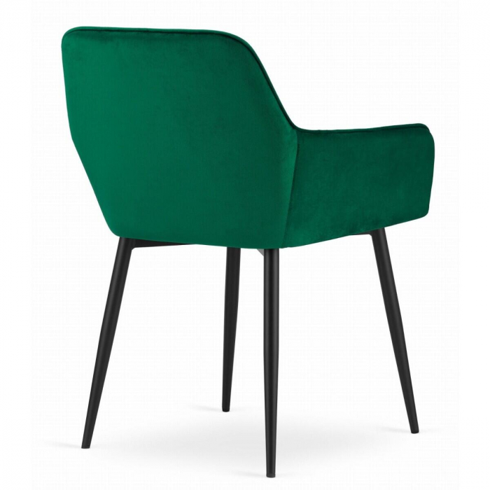 Scaun bucatarie/living, Artool, Nola, catifea, metal, verde si negru, 58x57x79 cm [11]