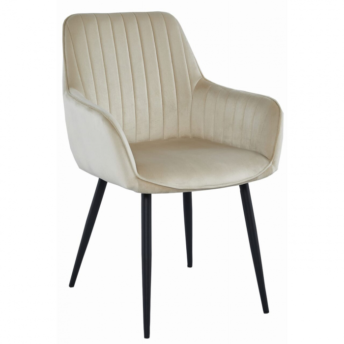 Scaun bucatarie/living, Artool, Solden, catifea, metal, bej si negru, 55x45.5x83.5 cm [1]