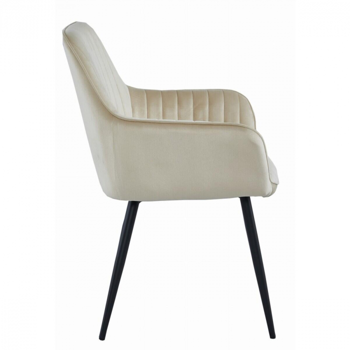 Scaun bucatarie/living, Artool, Solden, catifea, metal, bej si negru, 55x45.5x83.5 cm [3]