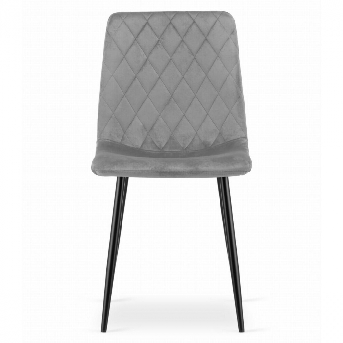 Scaun bucatarie/living, Artool, Turin, catifea, metal, argintiu si negru, 44.5x53x88.5 cm [4]