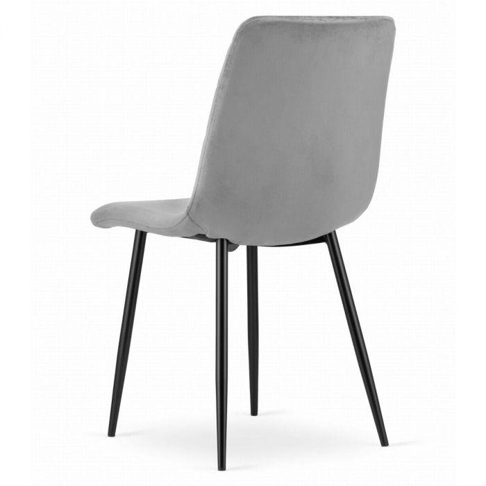 Scaun bucatarie/living, Artool, Turin, catifea, metal, argintiu si negru, 44.5x53x88.5 cm [3]