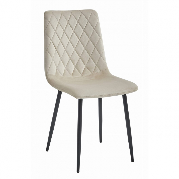 Scaun bucatarie/living, Artool, Turin, catifea, metal, bej si negru, 44.5x53x88.5 cm [1]
