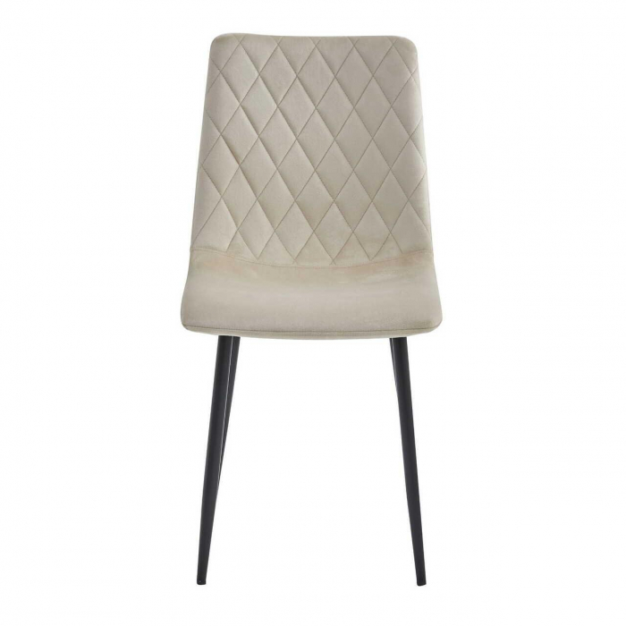 Scaun bucatarie/living, Artool, Turin, catifea, metal, bej si negru, 44.5x53x88.5 cm [6]