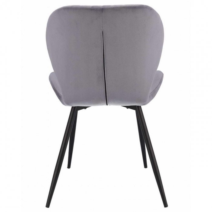Scaun bucatarie/living, Jumi, Veira, catifea, metal, gri, 52x56x85 cm [2]