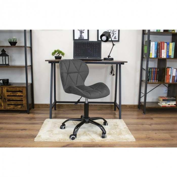 Scaun de birou, Artool, Noto, catifea, gri si negru, 53.5x57.5x74-86 cm [5]