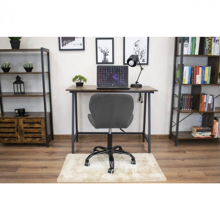 Scaun de birou, Artool, Noto, catifea, gri si negru, 53.5x57.5x74-86 cm [4]