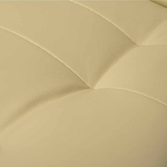 Scaun de birou, Malatec, cu suport pentru picioare, rotativ, piele ecologica, crem, 65x102/110 cm [2]