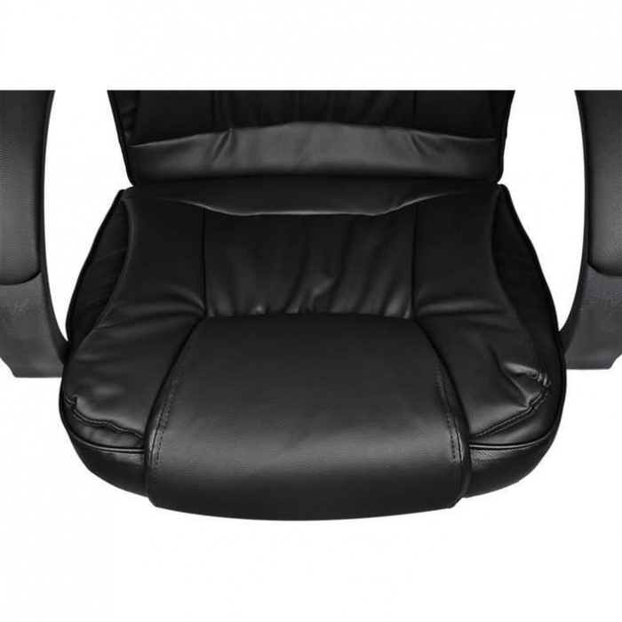 Scaun de birou, rotativ, functie tilt, piele ecologica, otel, negru, max 130 kg, 60x60x113/123 cm, Malatec [5]