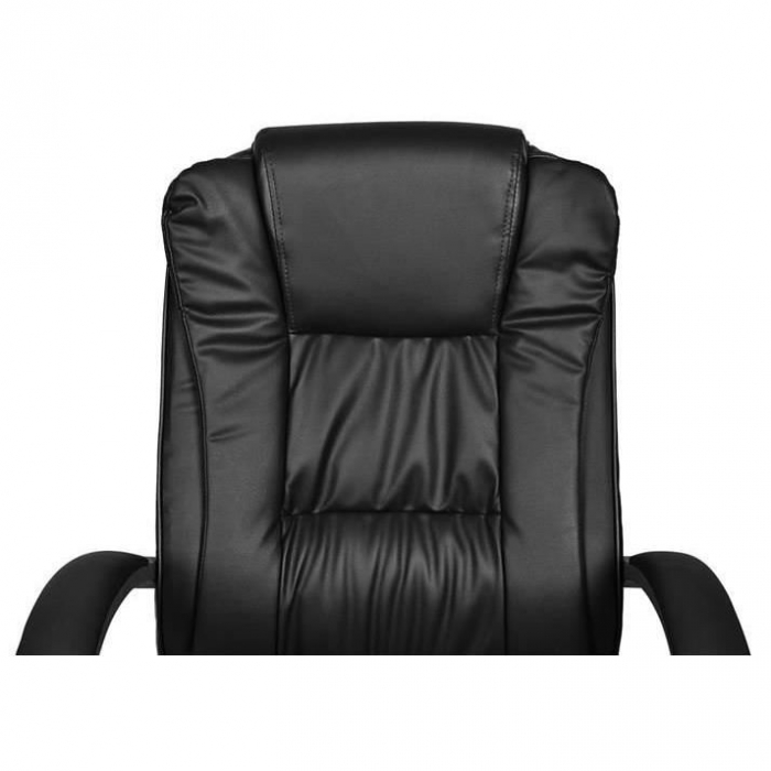 Scaun de birou, rotativ, functie tilt, piele ecologica, otel, negru, max 130 kg, 60x60x113/123 cm, Malatec [6]