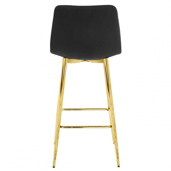 Scaun de bucatarie/bar, Artool, Arceto, catifea, metal, negru si auriu, 43.5x49x102 cm [5]