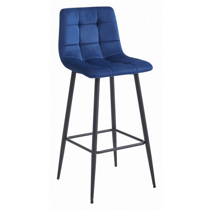 Scaun de bucatarie/bar, Artool, Arceto, catifea, otel, albastru si negru, 43.5x32.5x104 cm [1]