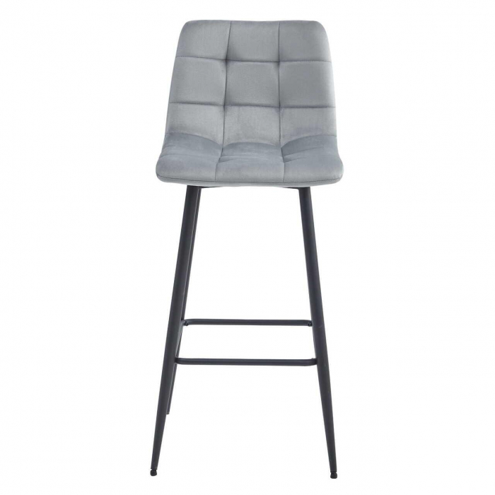 Scaun de bucatarie/bar, Artool, Arceto, catifea, otel, argintiu si negru, 43.5x32.5x104 cm [5]
