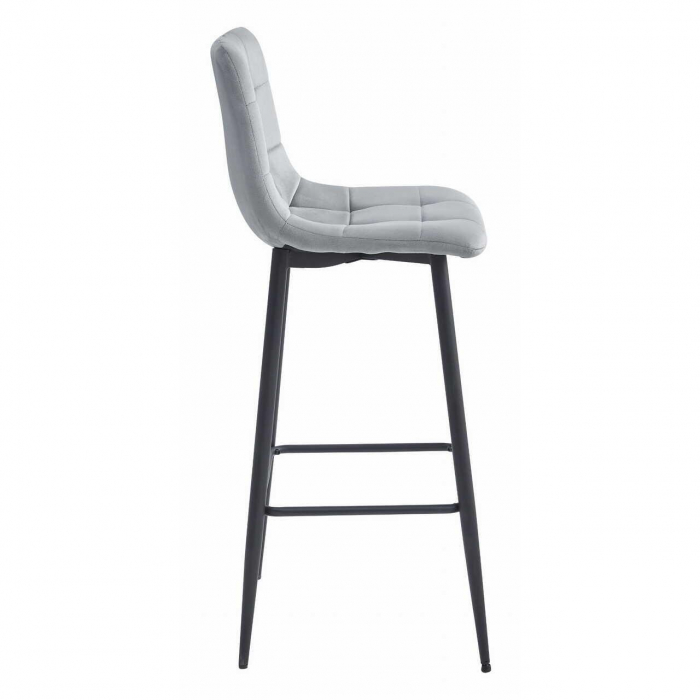 Scaun de bucatarie/bar, Artool, Arceto, catifea, otel, argintiu si negru, 43.5x32.5x104 cm [4]