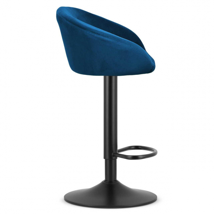 Scaun de bucatarie/bar, Artool, East, rotativ, catifea, bleumarin si negru, 53x46x81-103 cm [3]