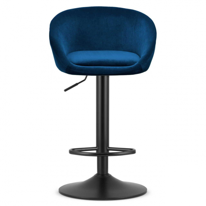 Scaun de bucatarie/bar, Artool, East, rotativ, catifea, bleumarin si negru, 53x46x81-103 cm [2]