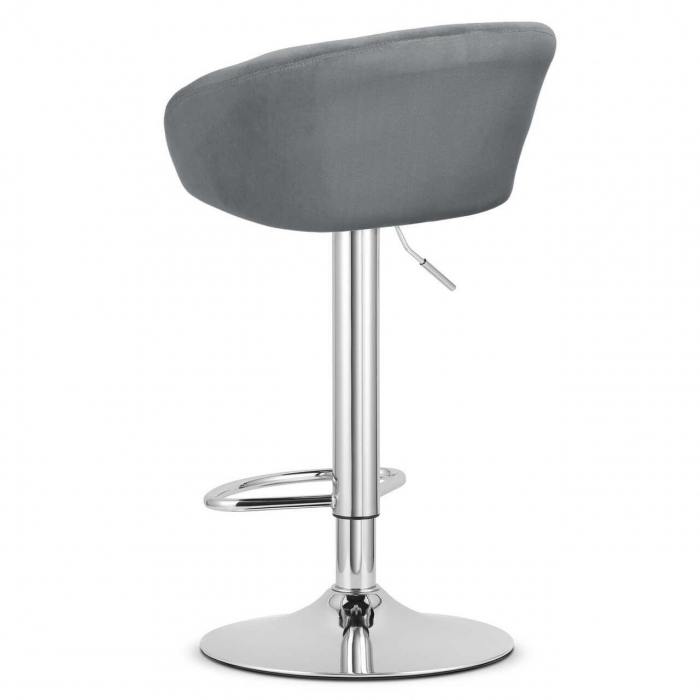 Scaun de bucatarie/bar, Artool, East, rotativ, catifea, gri si argntiu, 53x46x81-103 cm [6]