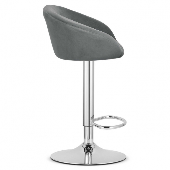 Scaun de bucatarie/bar, Artool, East, rotativ, catifea, gri si argntiu, 53x46x81-103 cm [2]