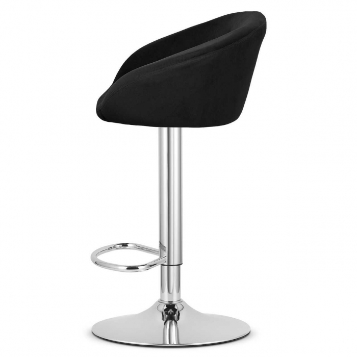 Scaun de bucatarie/bar, Artool, East, rotativ, catifea, negru si argintiu, 53x46x81-103 cm [6]