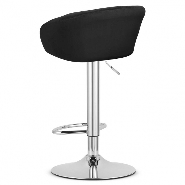 Scaun de bucatarie/bar, Artool, East, rotativ, catifea, negru si argintiu, 53x46x81-103 cm [4]