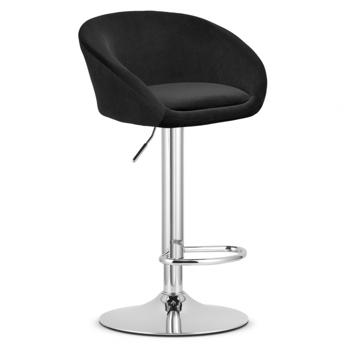 Scaun de bucatarie/bar, Artool, East, rotativ, catifea, negru si argintiu, 53x46x81-103 cm [1]