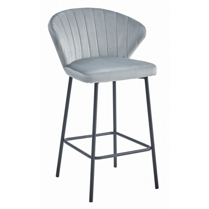 Scaun de bucatarie/bar, Artool, Gatta, catifea, otel, argintiu si negru, 43.5x36.5x90.5 cm [1]