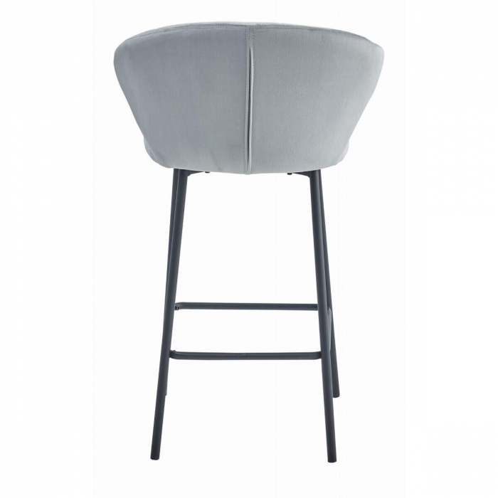Scaun de bucatarie/bar, Artool, Gatta, catifea, otel, argintiu si negru, 43.5x36.5x90.5 cm [3]