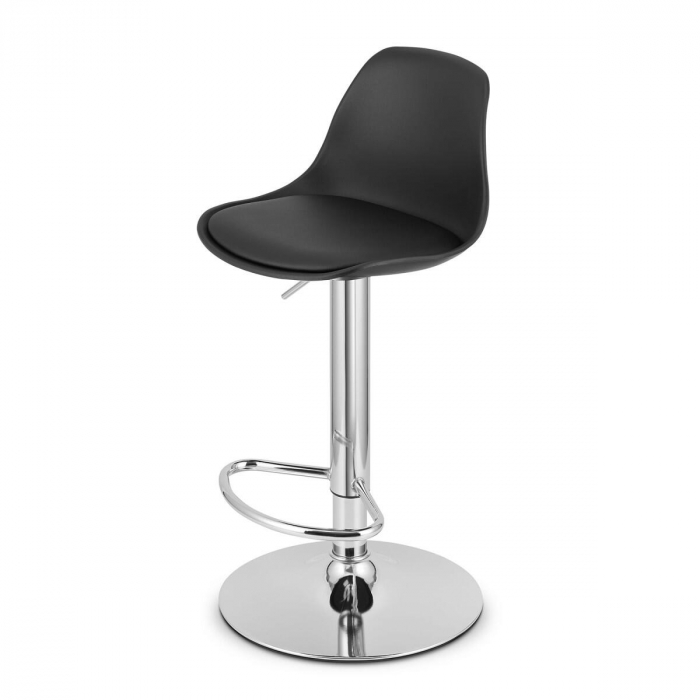 Scaun de bucatarie/bar, Artool, Hoga, rotativ, PP, piele ecologica, negru si argintiu, 38x40x81-102 cm [2]
