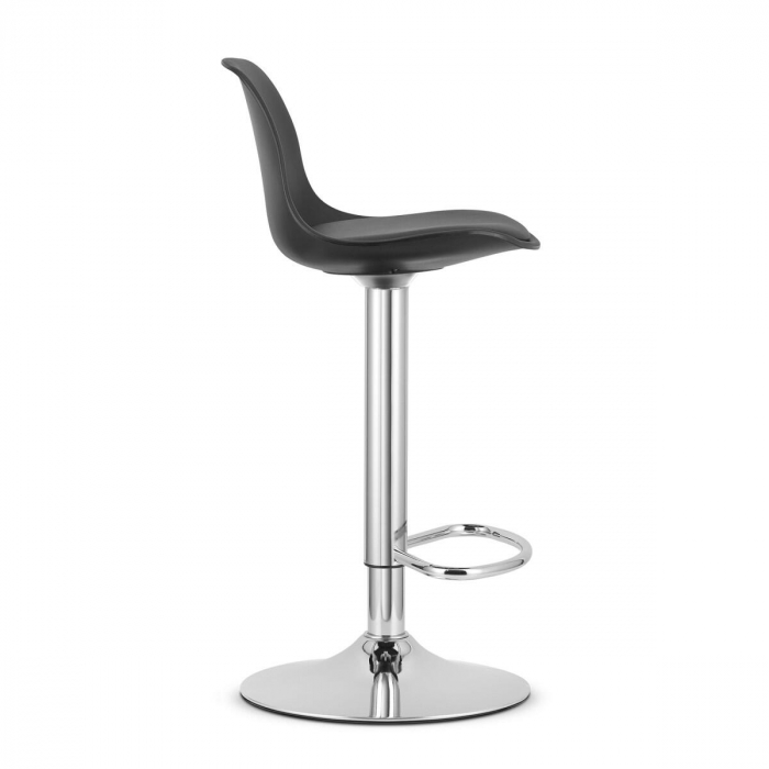 Scaun de bucatarie/bar, Artool, Hoga, rotativ, PP, piele ecologica, negru si argintiu, 38x40x81-102 cm [3]