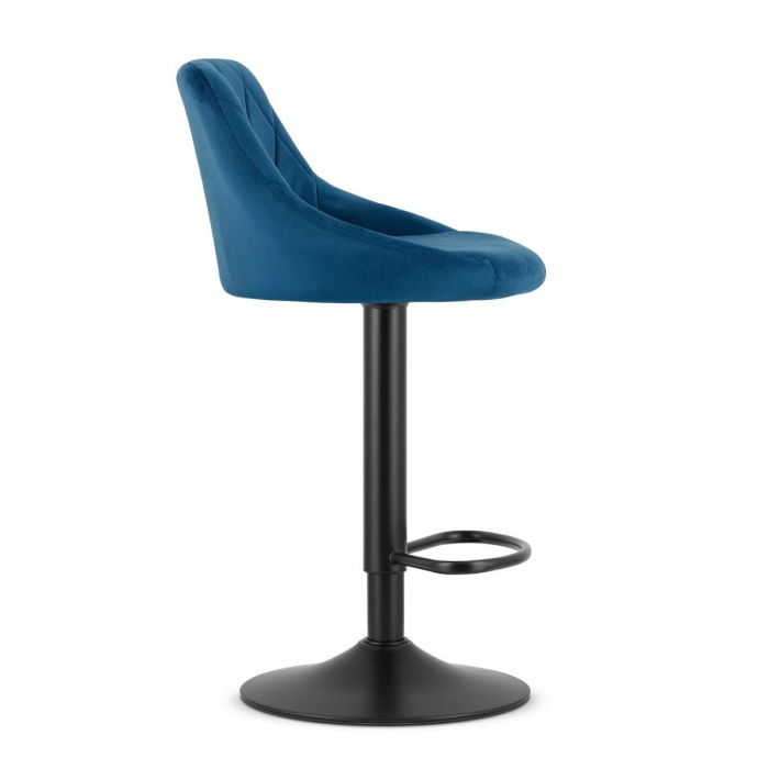 Scaun de bucatarie/bar, Artool, Kast, rotativ, catifea, bleumarin si negru, 45.5x49x85-105 cm [2]