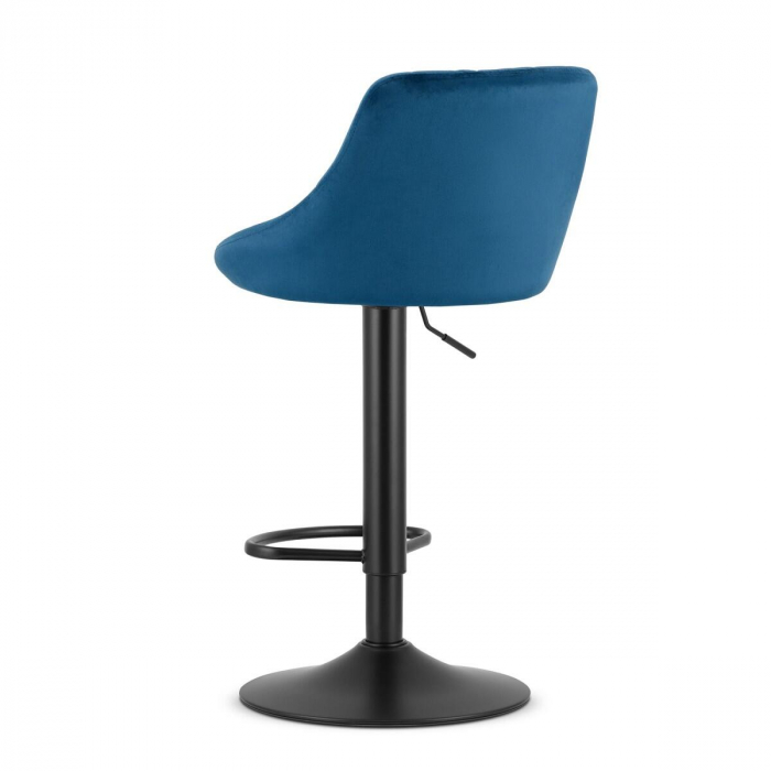Scaun de bucatarie/bar, Artool, Kast, rotativ, catifea, bleumarin si negru, 45.5x49x85-105 cm [4]