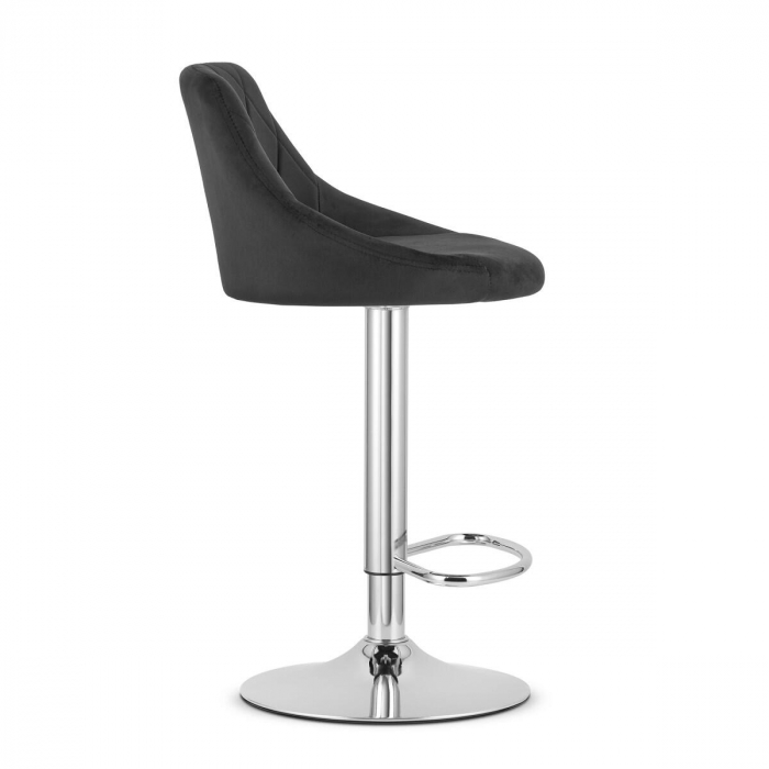 Scaun de bucatarie/bar, Artool, Kast, rotativ, catifea, negru si argintiu, 45.5x49x85-105 cm [3]
