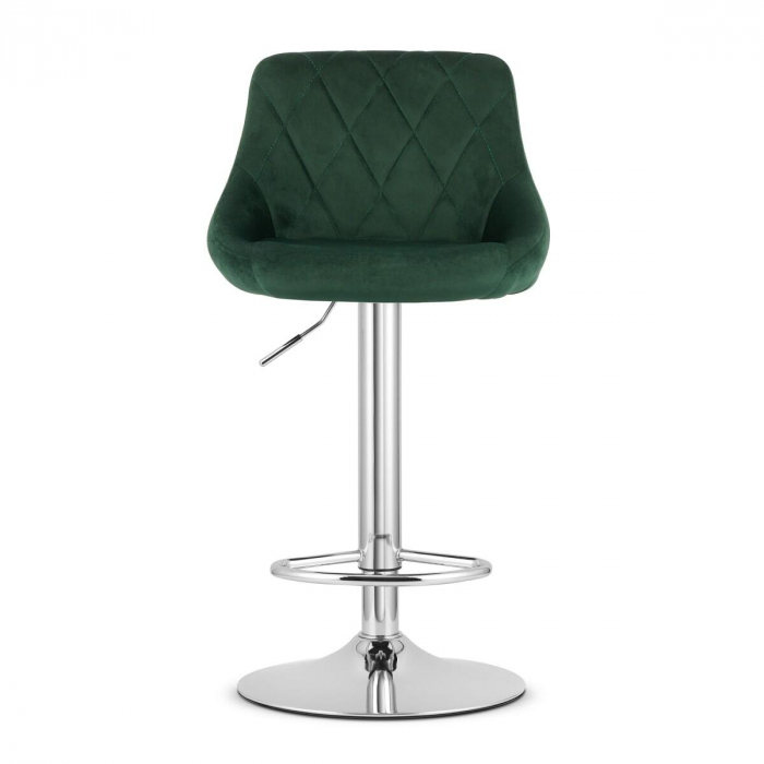 Scaun de bucatarie/bar, Artool, Kast, rotativ, catifea, verde si argintiu, 45.5x49x85-105 cm [5]
