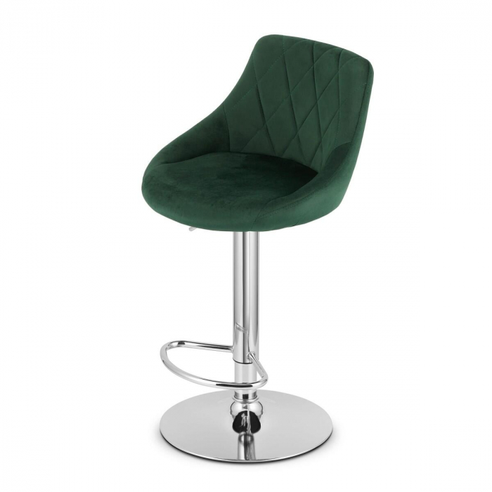 Scaun de bucatarie/bar, Artool, Kast, rotativ, catifea, verde si argintiu, 45.5x49x85-105 cm [3]