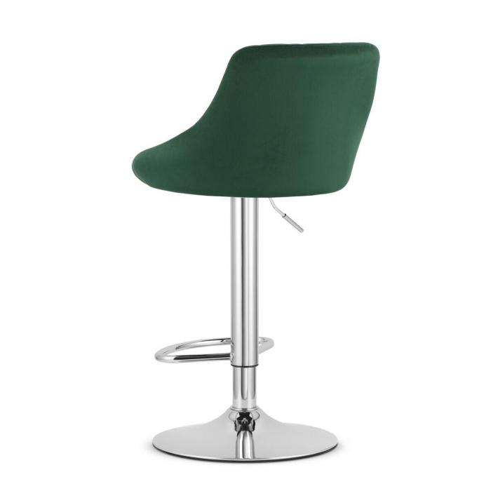Scaun de bucatarie/bar, Artool, Kast, rotativ, catifea, verde si argintiu, 45.5x49x85-105 cm [4]