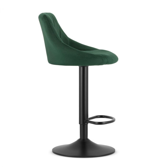 Scaun de bucatarie/bar, Artool, Kast, rotativ, catifea, verde si negru, 45.5x49x85-105 cm [2]